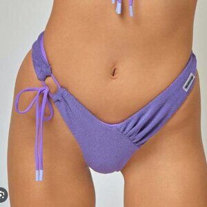 Blackbough Alana terrycloth front tie cheeky swim bottom size small EUC